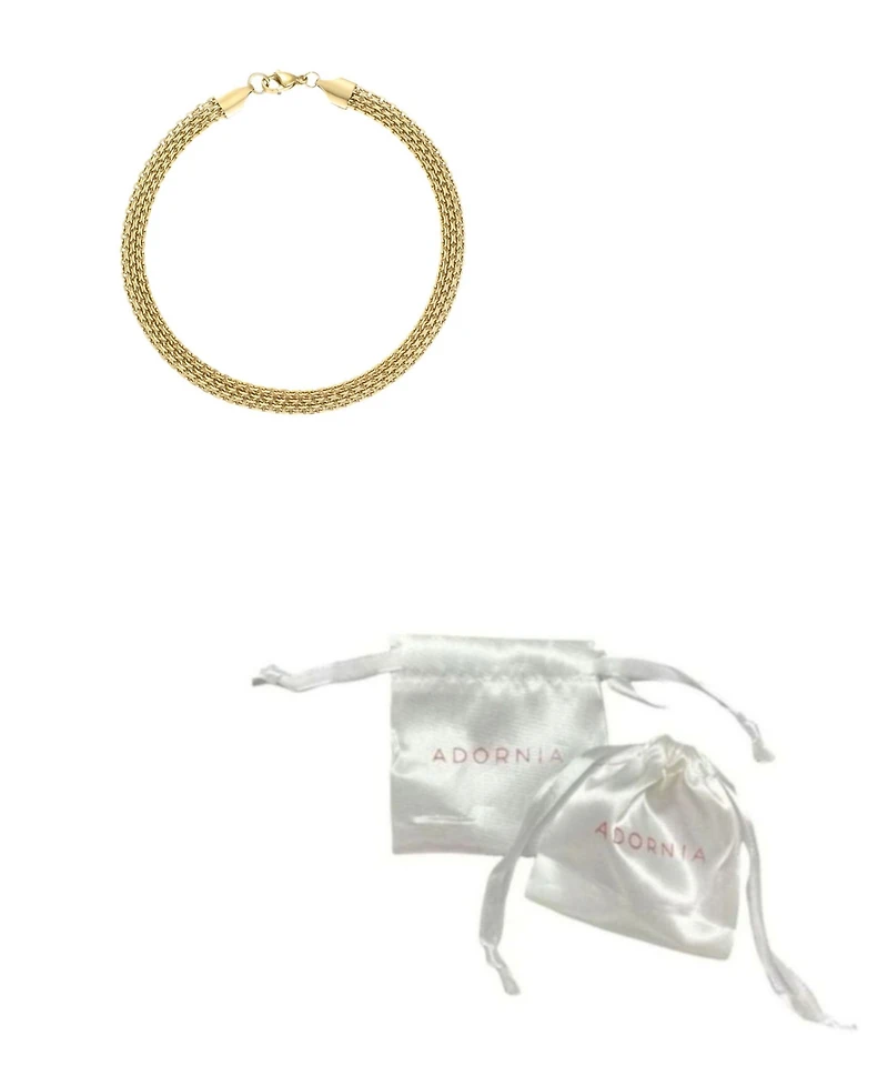 Adornia Tarnish Resistant Gold Grid Chain Anklet
