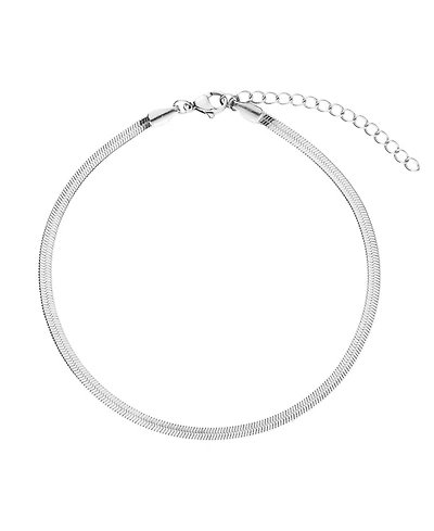 Adornia Tarnish Resistant Silver Herringbone Anklet