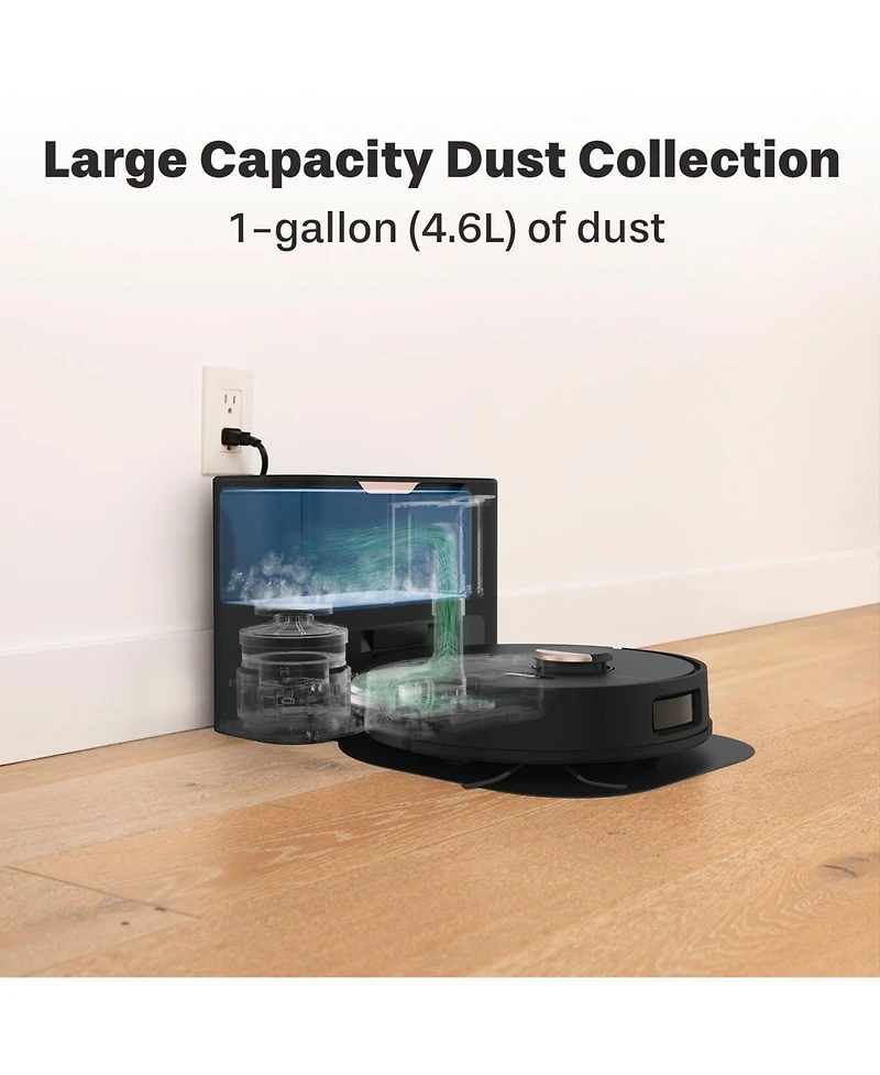 bObsweep Dustin Plus Self-Emptying Robot Vacuum and Mop With 100-Day Dock, 8000 Pa, and 360degree(s) Mapping, App and Voice Control
