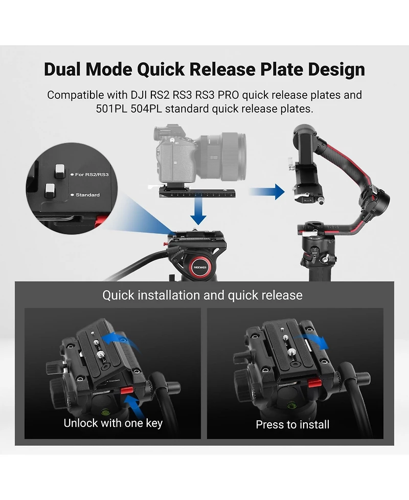 Neewer TP74 Camera Tripod with 17.6lb, 8kg