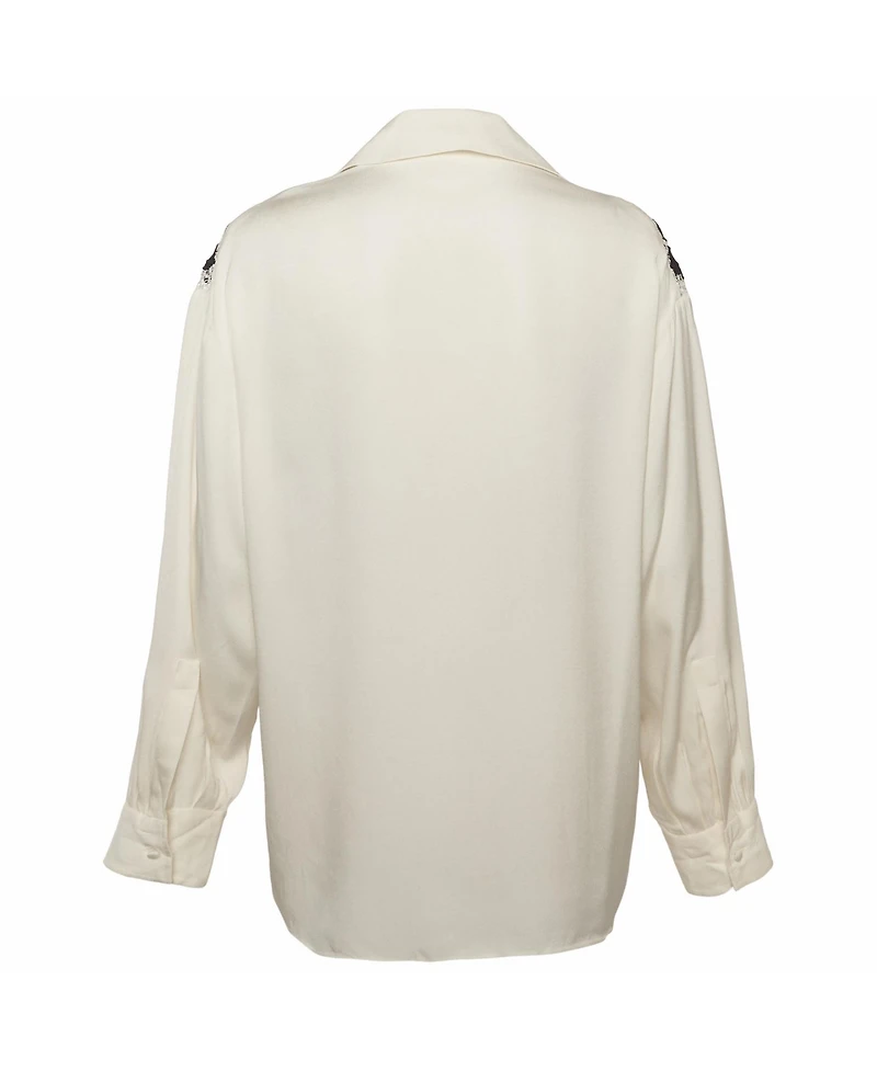 Pre-Owned Chloe Women's Embroidered Panel Crepe Blouse