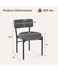 Slickblue Set of 2 Dining Chairs with Curved Backrest and Cushioned Seat