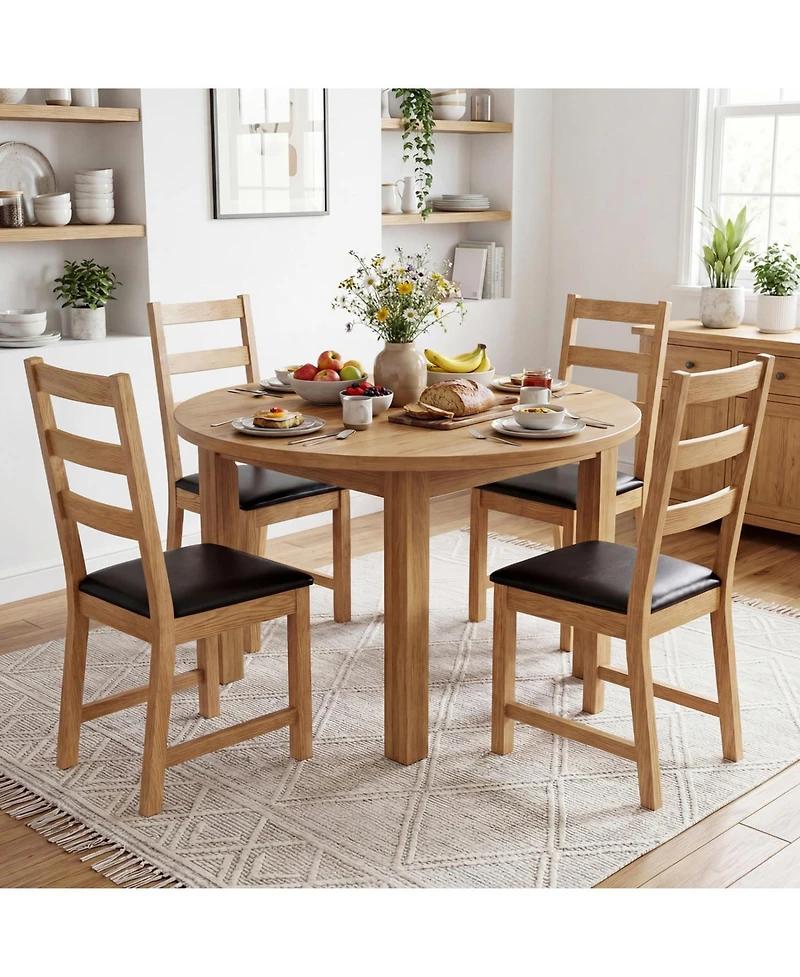 Slickblue Set of 2 Farmhouse Dining Chairs with Decorative Hollowed Back