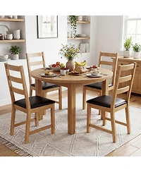 Slickblue Set of 2 Farmhouse Dining Chairs with Decorative Hollowed Back