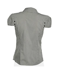 Pre-Owned Alexander Mcqueen Women's Gingham Puff-Sleeve Cotton-Blend Shirt