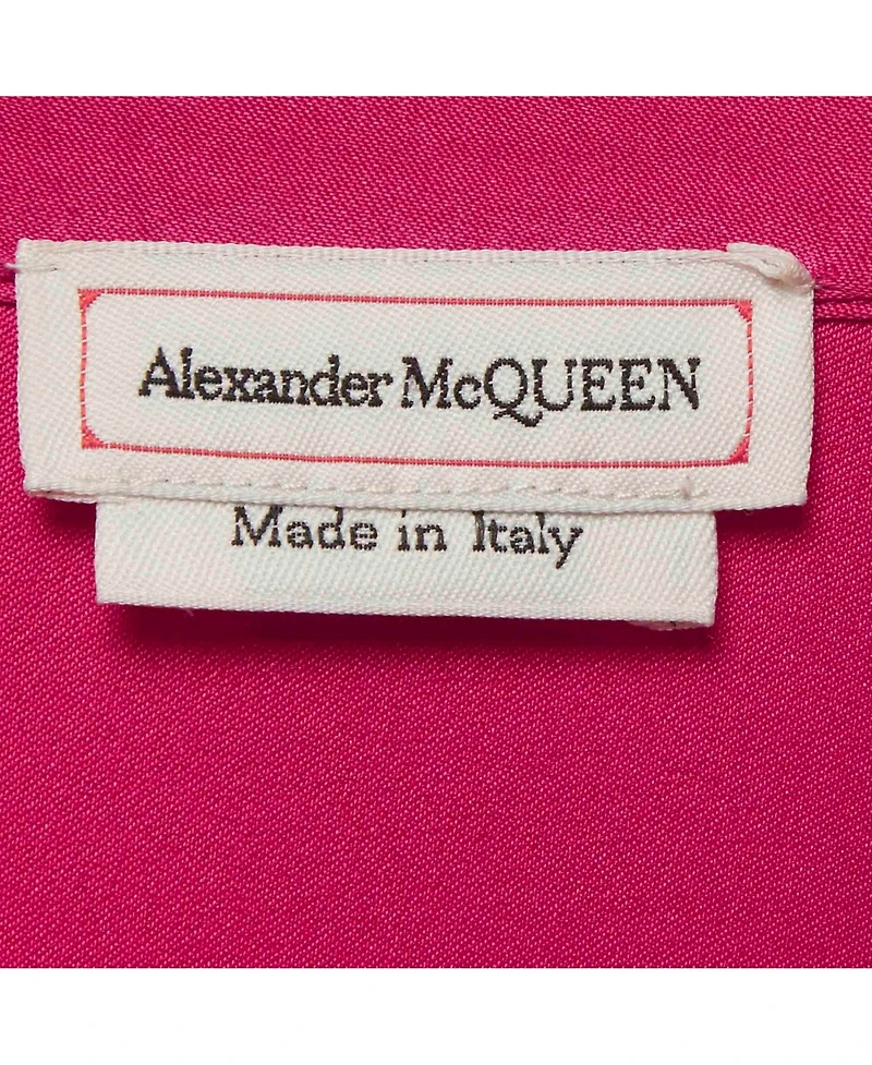 Pre-Owned Alexander Mcqueen Women's Ruffled Satin Silk Blouse