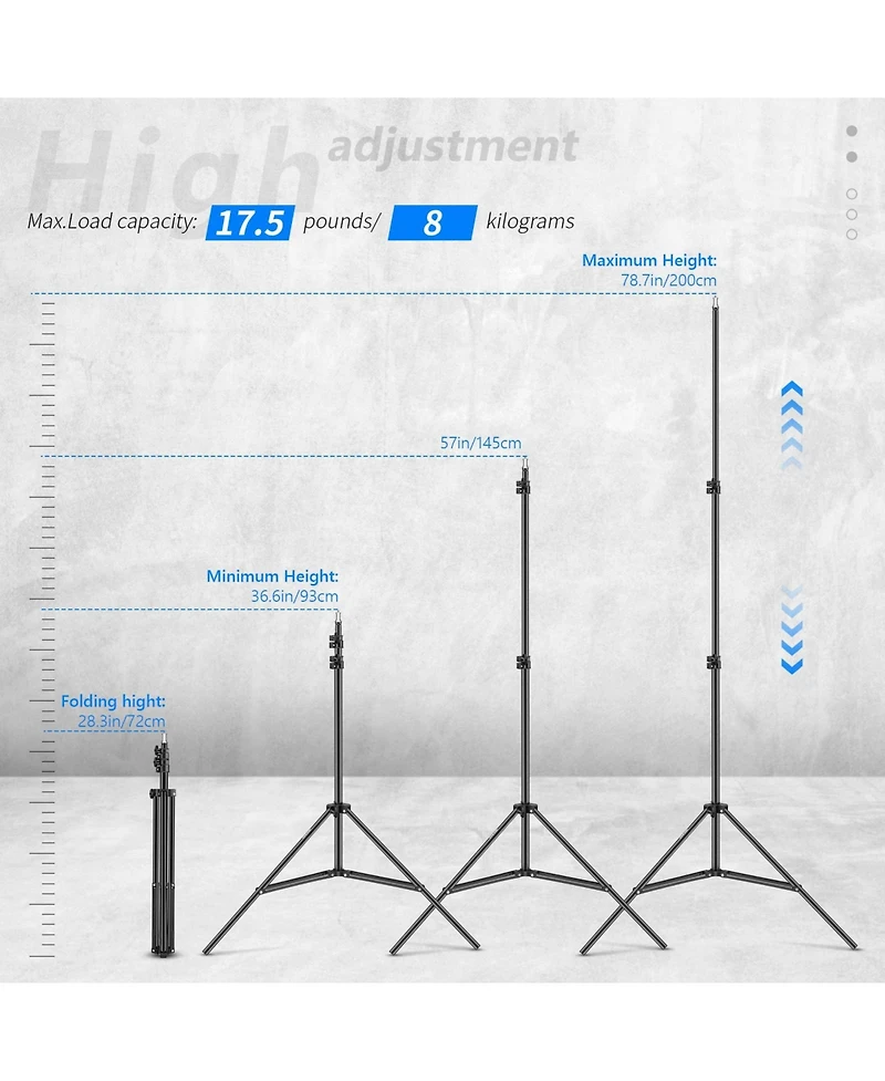 Neewer Photography Light Stand with 6.6feet, 200cm, 17.6lb