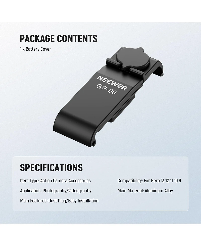 Neewer Gp-90 Camera Battery and Charging Accessory with Usb C for GoPro Hero
