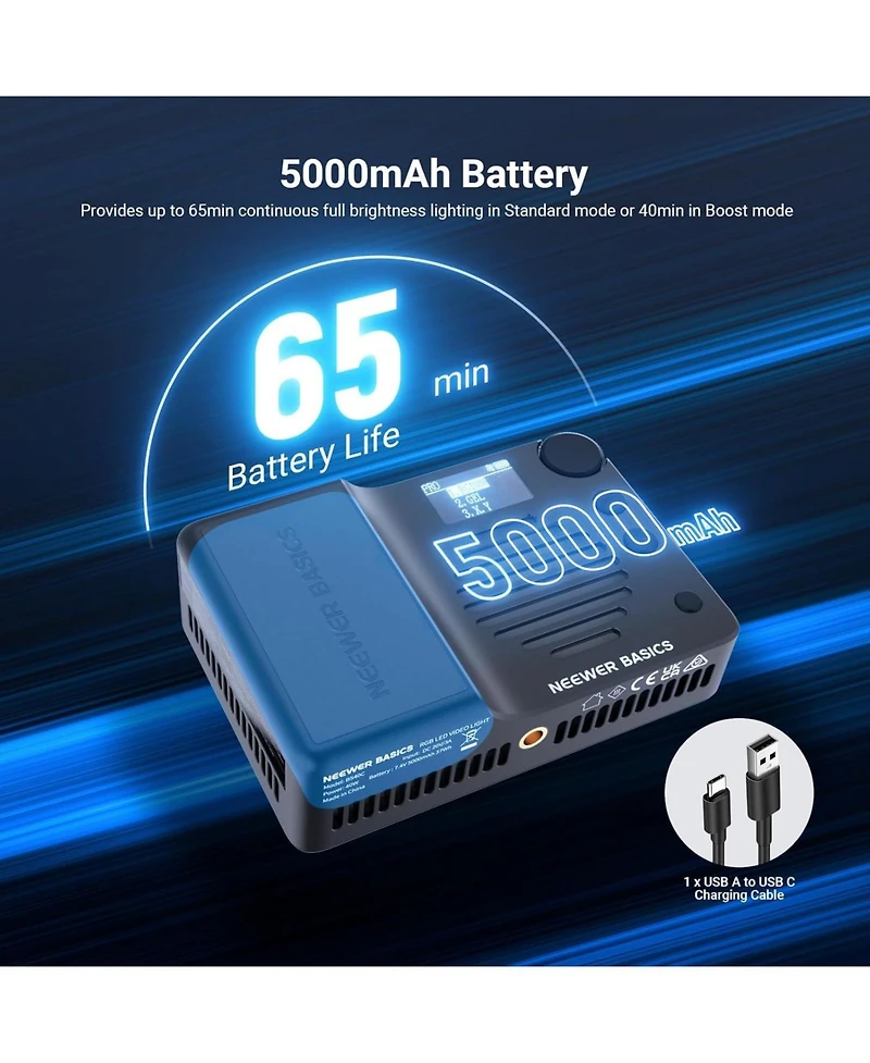 Neewer BS40C Led Video Light with 45W, 5000mAh, 10000K