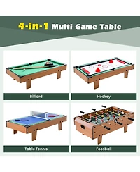 Slickblue Multi Game Table 4-in-1 Set with Foosball, Pool, Air Hockey and More