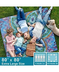 Aofar Boho Picnic Blanket Outdoor Waterproof Sand Beach Mat Packable Camping Hiking Travel Gear