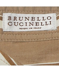 Pre-Owned Brunello Cucinelli Women's Striped Silk Monili-Trim Drawstring Blouse