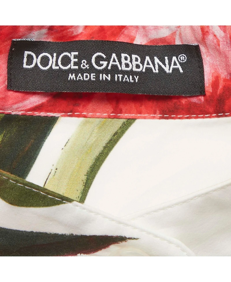 Pre-Owned Dolce & Gabbana Women's Carnation-Print Cotton Poplin Blouse