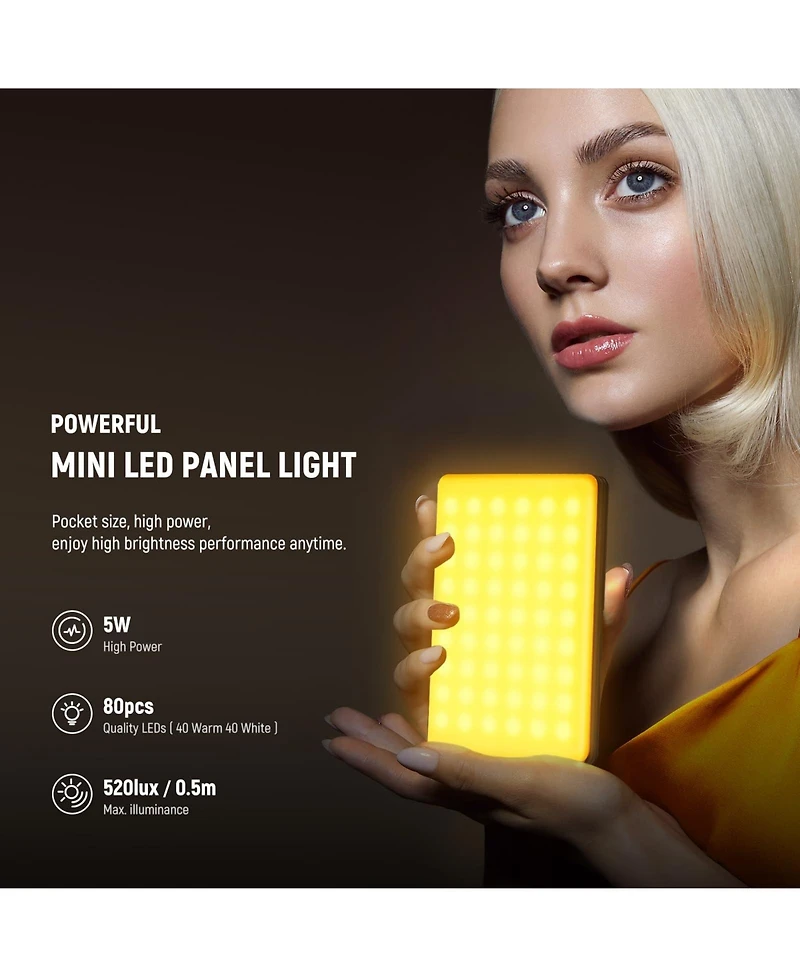 Neewer VL67B Led Video Light with 2000mAh, Bi Color for select iPhone models