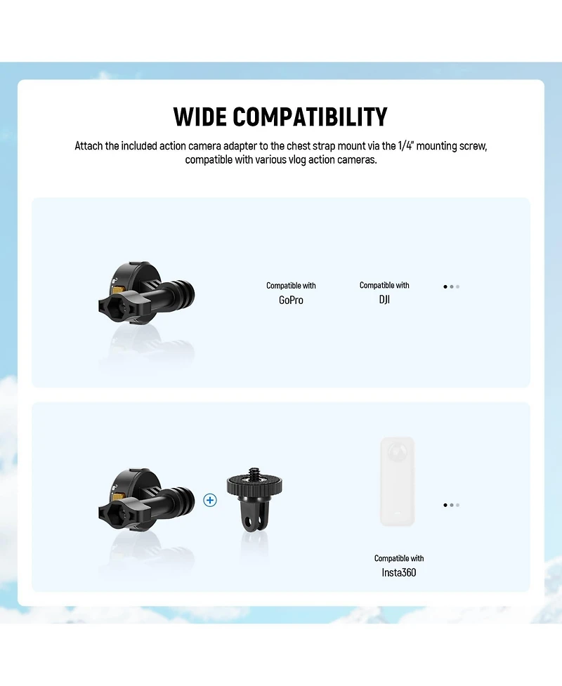 Neewer GP25 Camera Mounting Accessory for select GoPro, Dji and Insta360 action cameras
