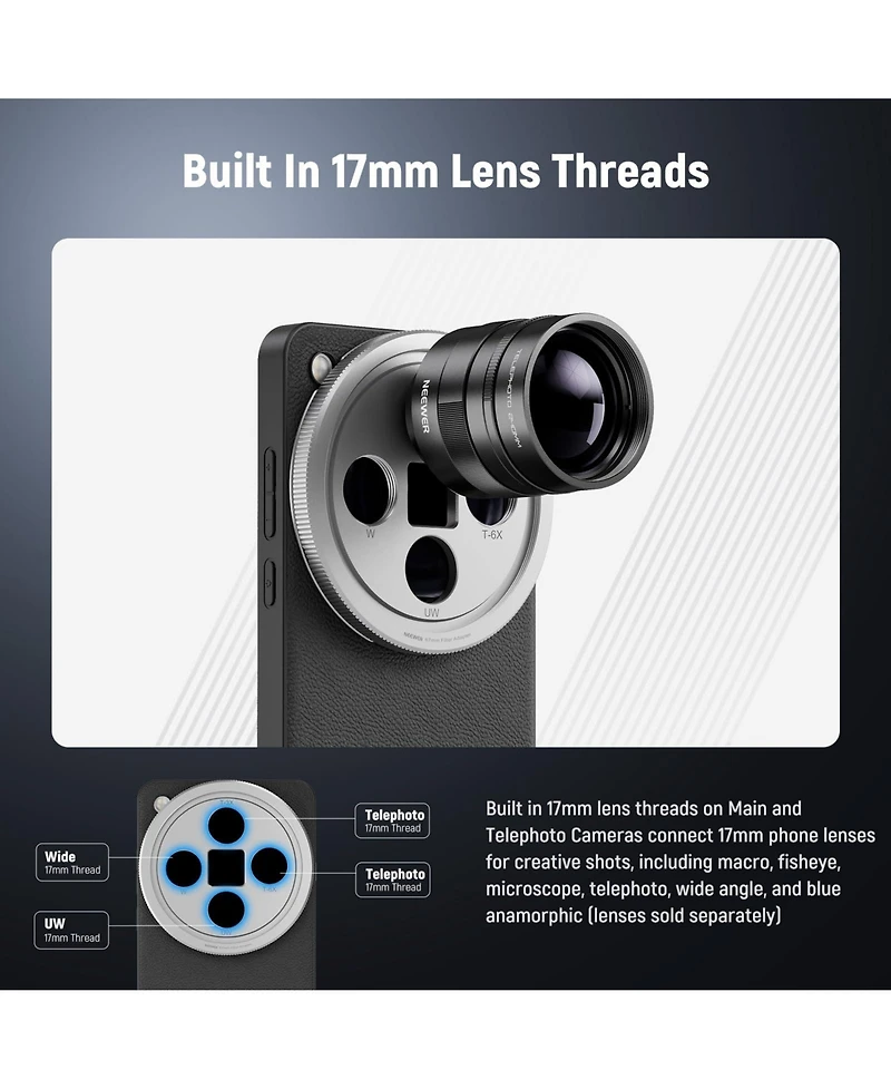 Neewer PA120 Camera Lens Accessory for Oppo Find X8 Pro
