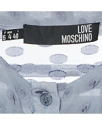 Pre-Owned Love Moschino Women's Fil Coupe Silk Ruffle-Front Top
