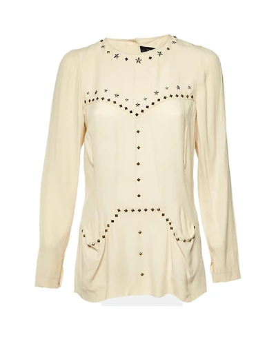 Pre-Owned Isabel Marant Women's Crepe Studded Long Sleeve Blouse