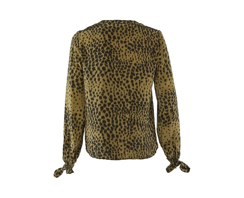 Pre-Owned Chloe Women's Animal Print Silk Tie-Cuff Blouse