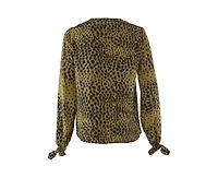 Pre-Owned Chloe Women's Animal Print Silk Tie-Cuff Blouse