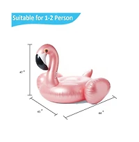 Cowin Flamingo Float Pool, Giant Inflatable Float Pool for Adult, Summer Beach Swimming Raft Amusement Facilities