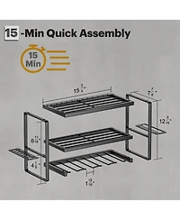 Xdovet Power Tool Organizer Wall Mount 3 Layers 4 Drill Holders Metal Storage Rack