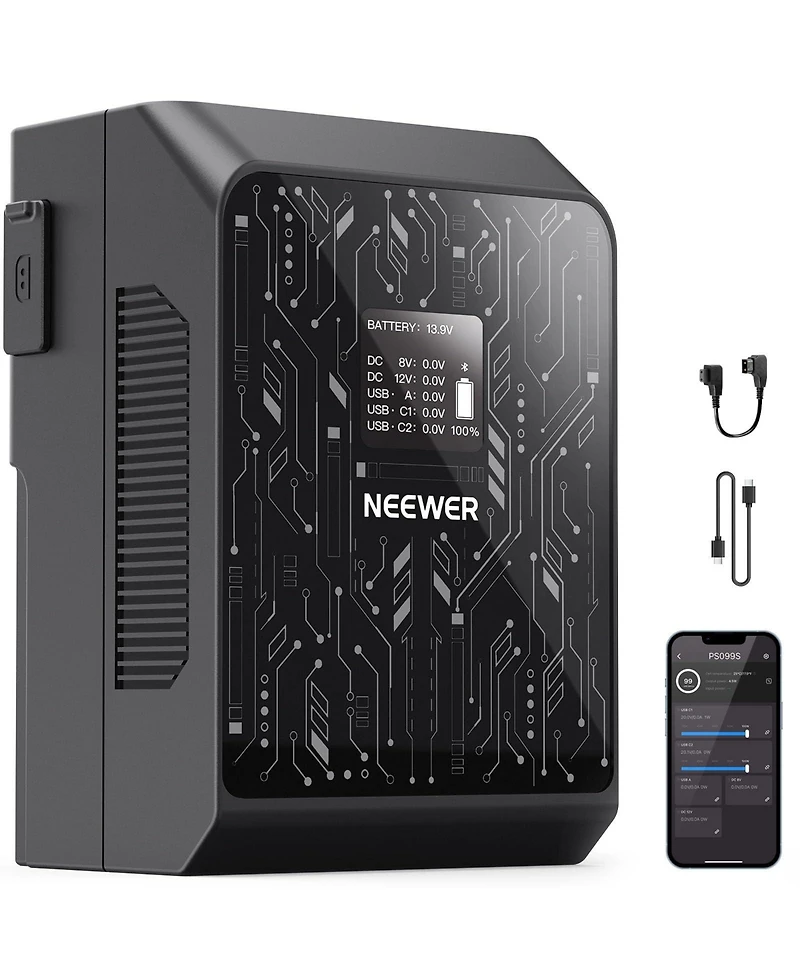 Neewer PS099S Camera Mounting Accessory with 6800mAh, 99Wh, 100W for Bmpcc 4k 6k Camcorder Camera