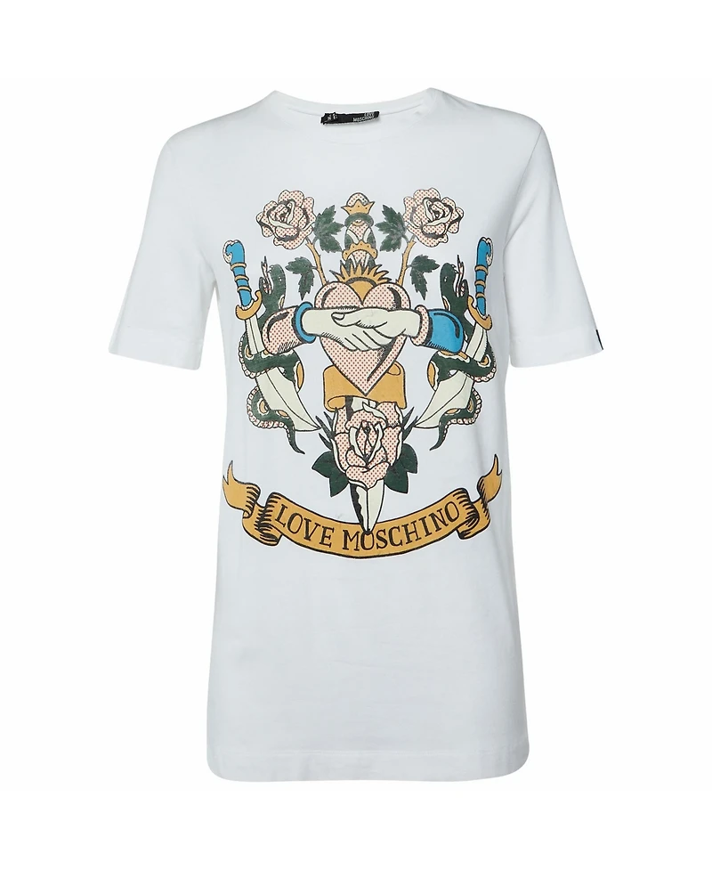 Pre-Owned Love Moschino Women's Beaded Cotton Belted Shirt