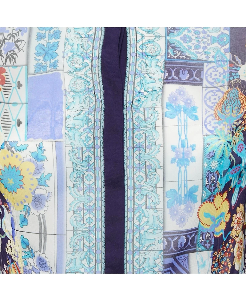 Pre-Owned Versace Women's Printed Silk Patchwork Button-Down Shirt