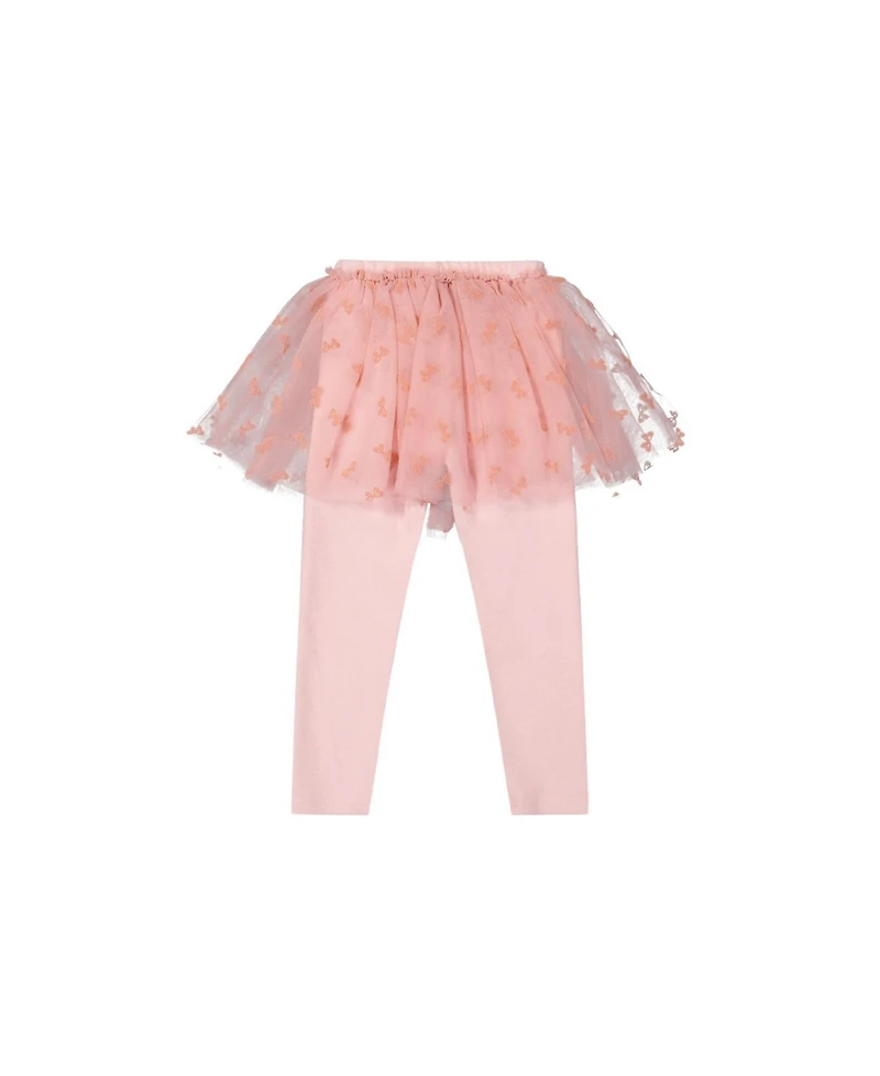 Deux par Baby Girls 12M-24M Leggings with Integrated Tulle Skirt Pale Dusty