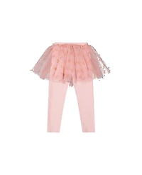 Deux par Baby Girls 12M-24M Leggings with Integrated Tulle Skirt Pale Dusty