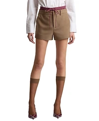 Avec Les Filles Women's Double-Waistband Mid-Rise Shorts