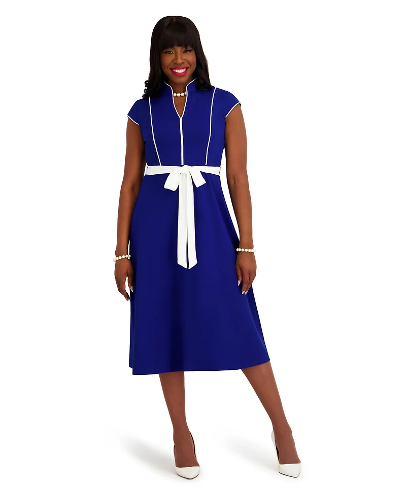 Kasper Women's Seam Bodice V-Neck Dress