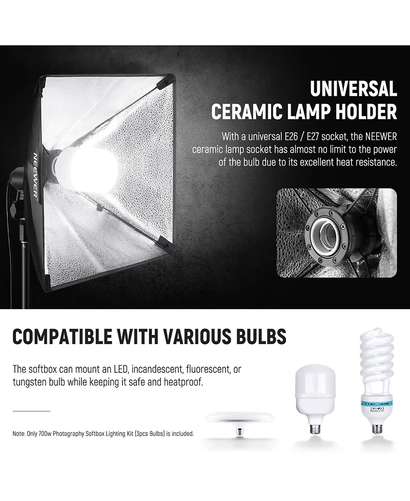 Neewer E26 Softbox with 700W, 5700K