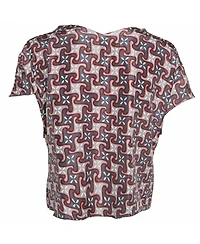 Pre-Owned Marni Women's Geometric Print Silk Draped Blouse