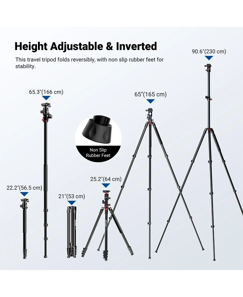 Neewer TP63 Camera Tripod with 90 Inch, 10 kg, 22 lbs