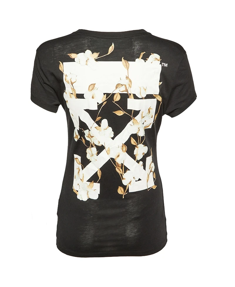Pre-Owned Off-White Women's Flowers Logo Graphic T-Shirt