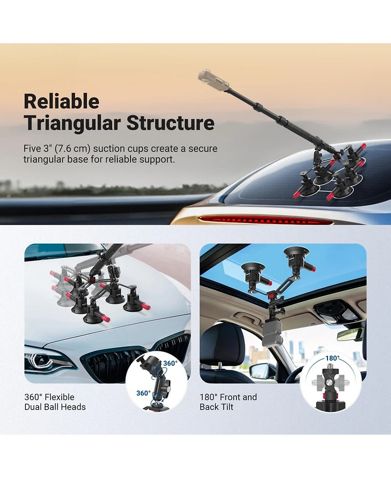 Neewer CA075 Camera Mounting Accessory with 5 in for select GoPro, Dji and Insta360 action cameras