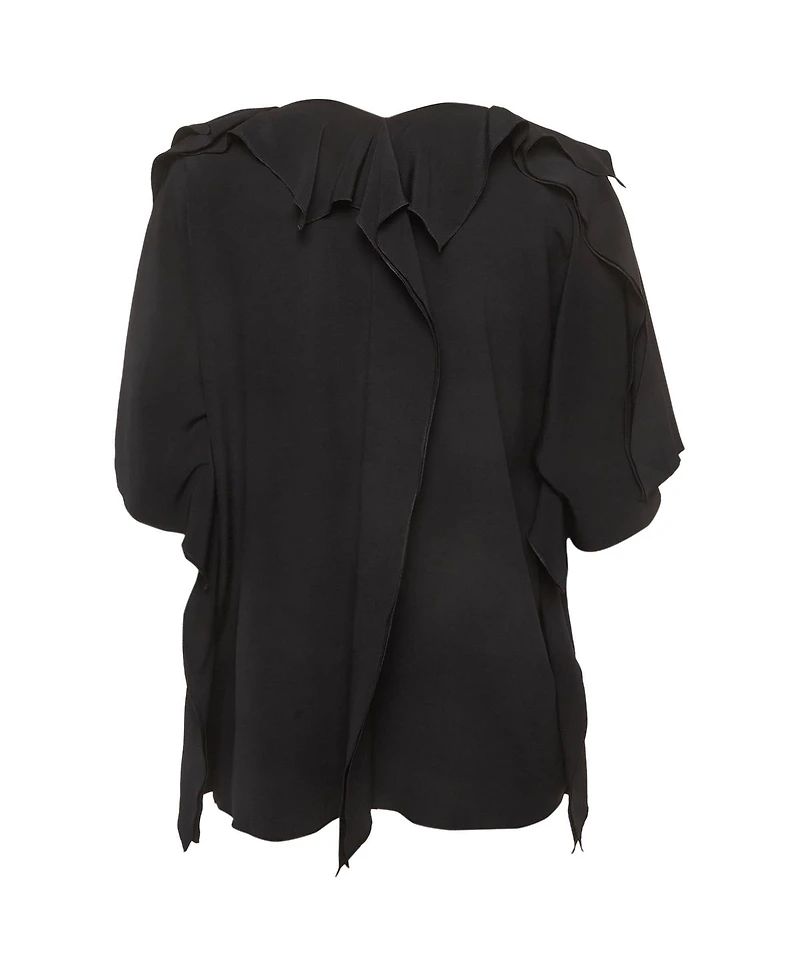 Pre-Owned Marni Women's Ruffled Silk Zip-Front Top
