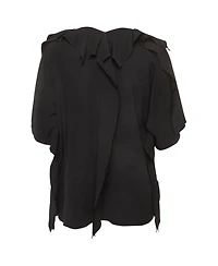 Pre-Owned Marni Women's Ruffled Silk Zip-Front Top