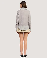 En Saison Women's Annie Long-Sleeve Collared Sweater