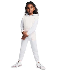 Calvin Klein Girls' 2T-6X Color-block Hoodie and Joggers, 2-Piece Set