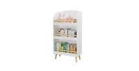 flynama Kids 3-Tier Bookshelf and Toy Storage Organizer with Pine Legs