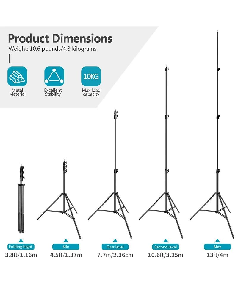 Neewer Photography Light Stand with 13ft, 22lb, 10kg