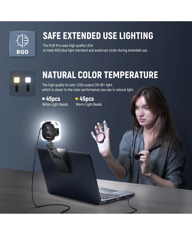 Neewer PL81 Camera Mounting Accessory with 2 in, 2900K-7000K