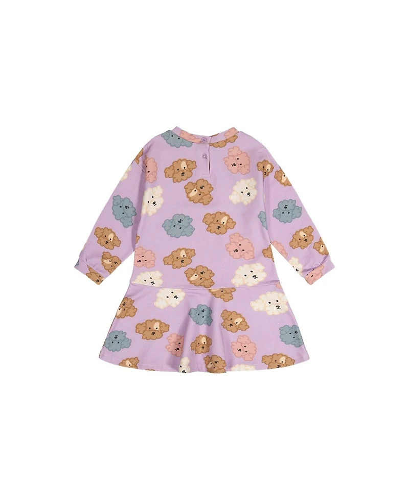 Deux par Toddler Girl 2T -5T French Terry Dress Poodle Print