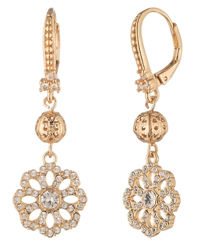 Marchesa Crystal Filigree Beaded Double Drop Earrings