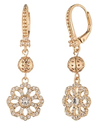 Marchesa Crystal Filigree Beaded Double Drop Earrings
