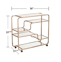 Augusta Home Maylynn Art Deco Mirrored Bar Cart