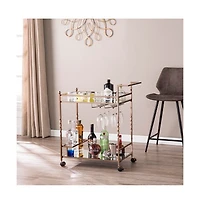 Augusta Home Ivers Metal Mirrored Bar Cart